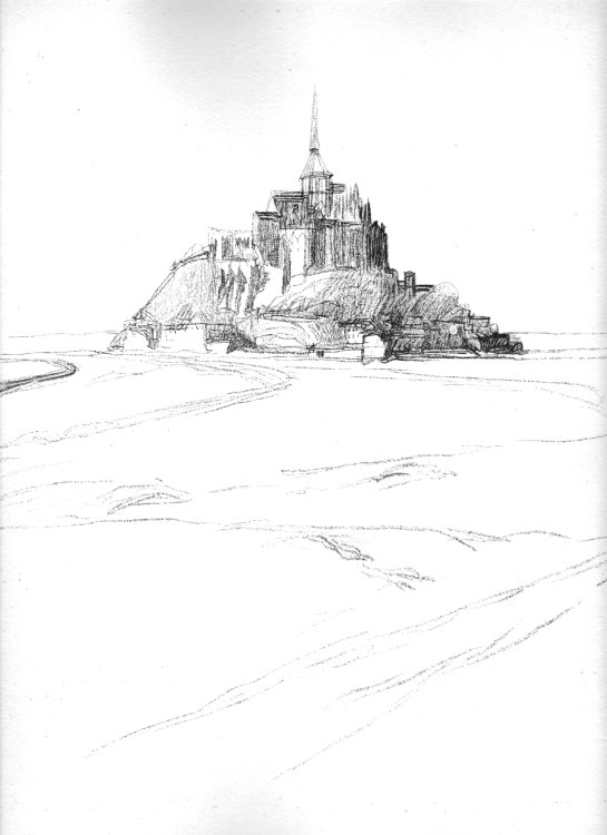 Le Mont Saint-Michel vu par un architecte, gravure