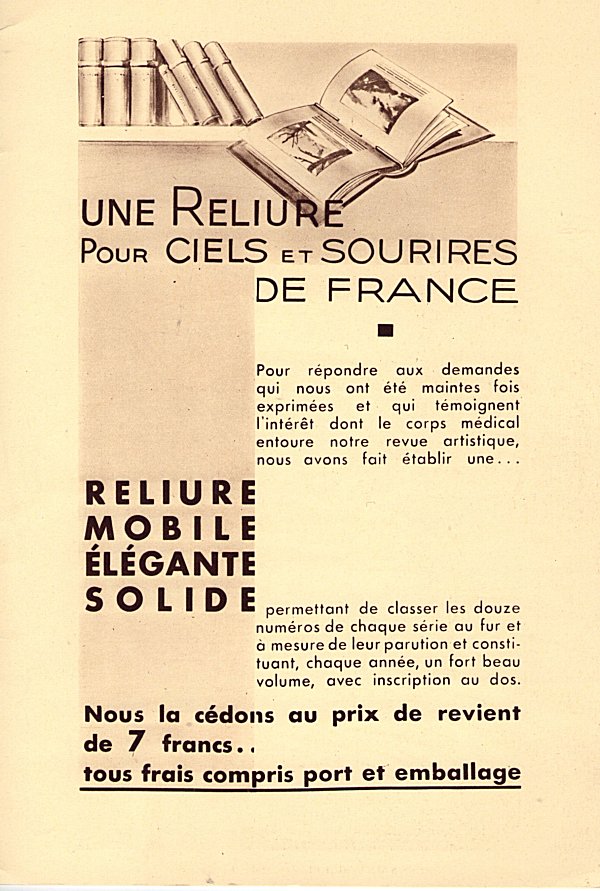 reliure Ciels et Sourires de France