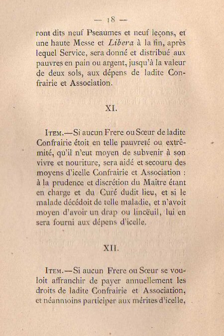 Instruction pour la confrairie des pellerins du Mont Saint Michel