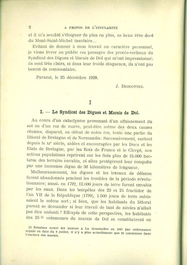 La question de l'insularité du Mont Saint-Michel