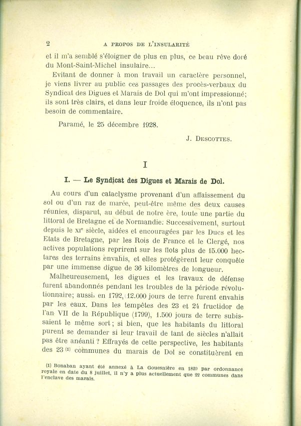 La question de l'insularit du Mont Saint-Michel