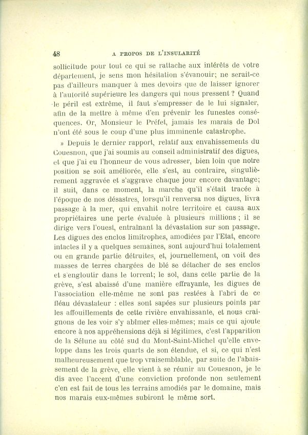 La question de l'insularit du Mont Saint-Michel