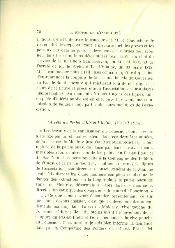 La question de l'insularit du Mont Saint-Michel