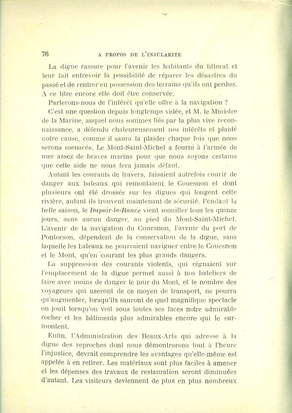 La question de l'insularit du Mont Saint-Michel