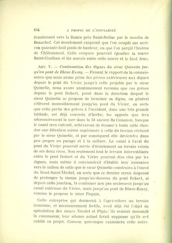 La question de l'insularit du Mont Saint-Michel