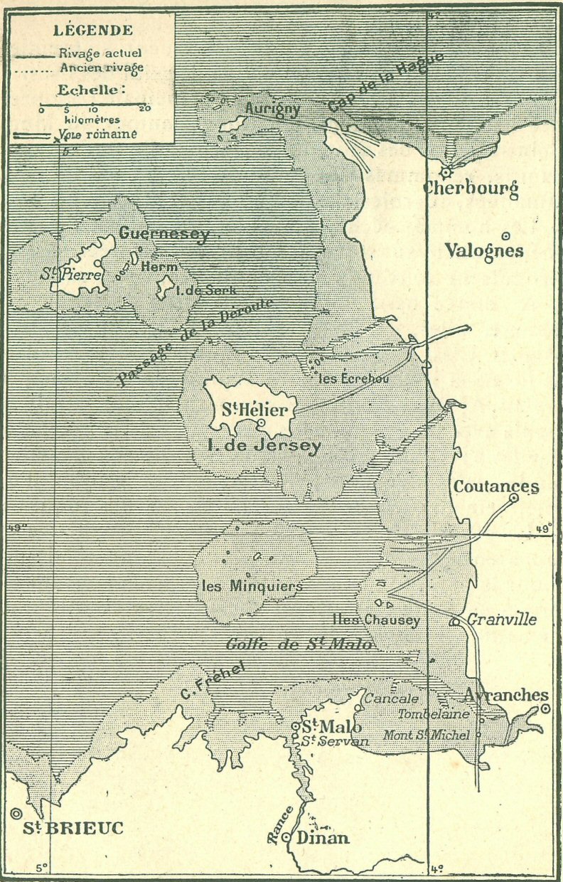 Carte compare des anciens et prsents rivages