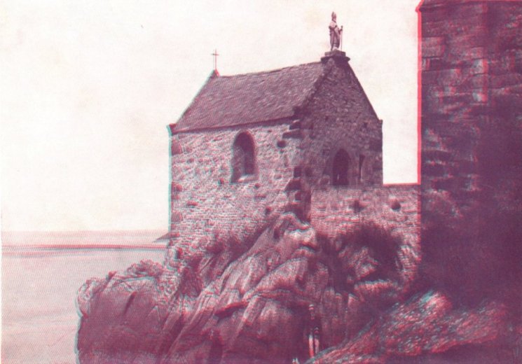 Chapelle Saint-Aubert en relief par les anaglyphes de 1938