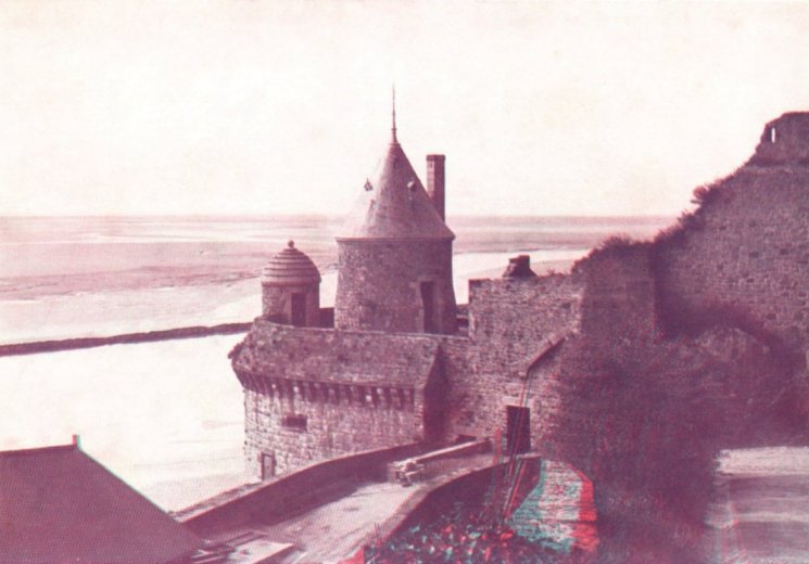 Tour du Moulin ou Tour Gabriel en relief par les anaglyphes de 1938