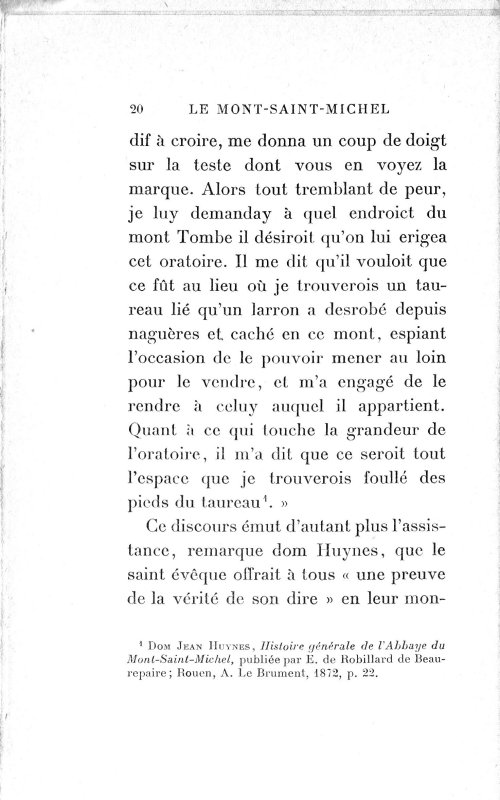 Page 15  quel endroict du mont Tombe il dsiroit qu'on lui erigea cet oratoire