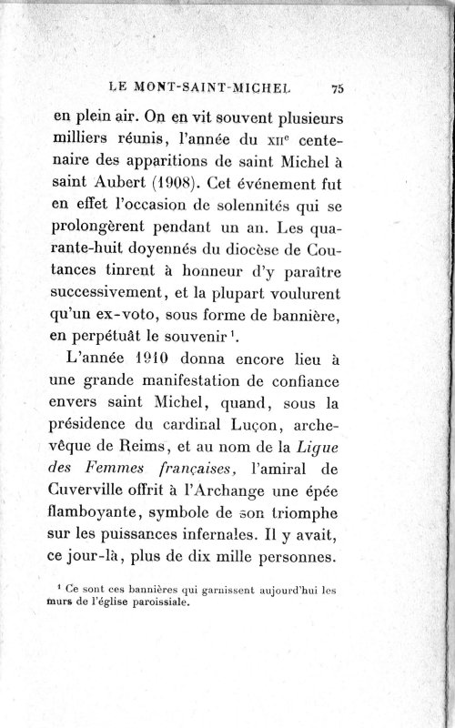 Page 65 L'anne 1910 donna lieu  une grande manifestation envers saint Michel