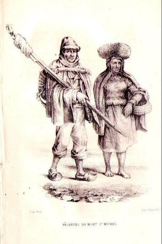 Illustration pêcheurs du Mont St Michel