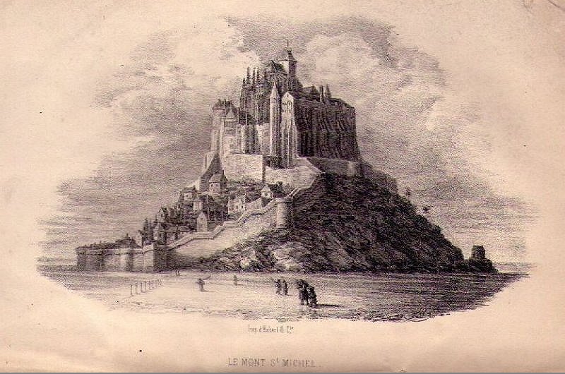 Gravure Le Mont Saint Michel en 1841