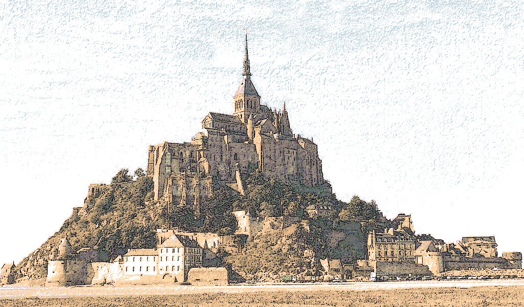 Mont Saint Michel aux crayons de couleurs