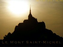Fond d'écrans Mont Saint Michel ciel doré