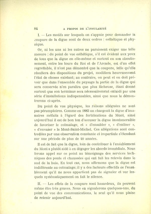 La question de l'insularit du Mont Saint-Michel