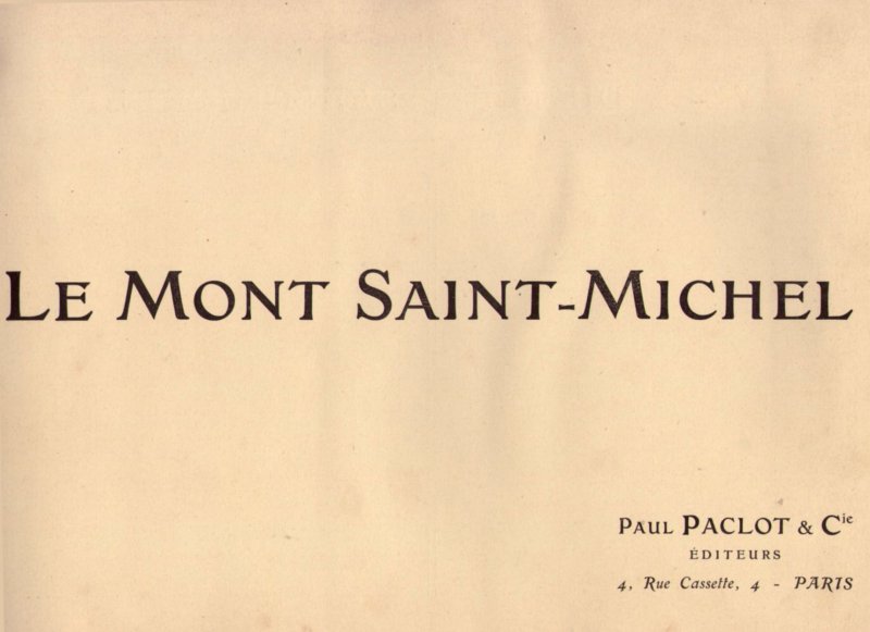 Page de garde du livre le Mont Saint Michel en photographie de 1898