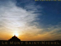 Mont Saint-Michel, wallpaper ciel de soleil couchant